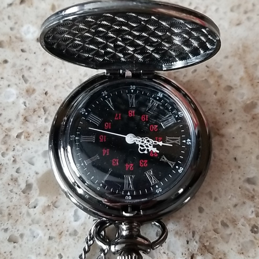 🎉HP🎉🆕️"To my son" black pocket/necklace watch - Picture 6 of 7